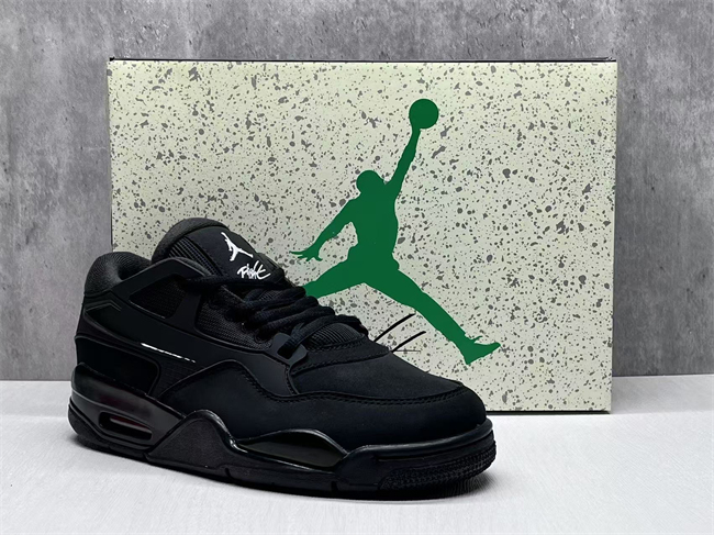 Men's Hot Sale Running weapon Air Jordan 4 Black Shoes 0218